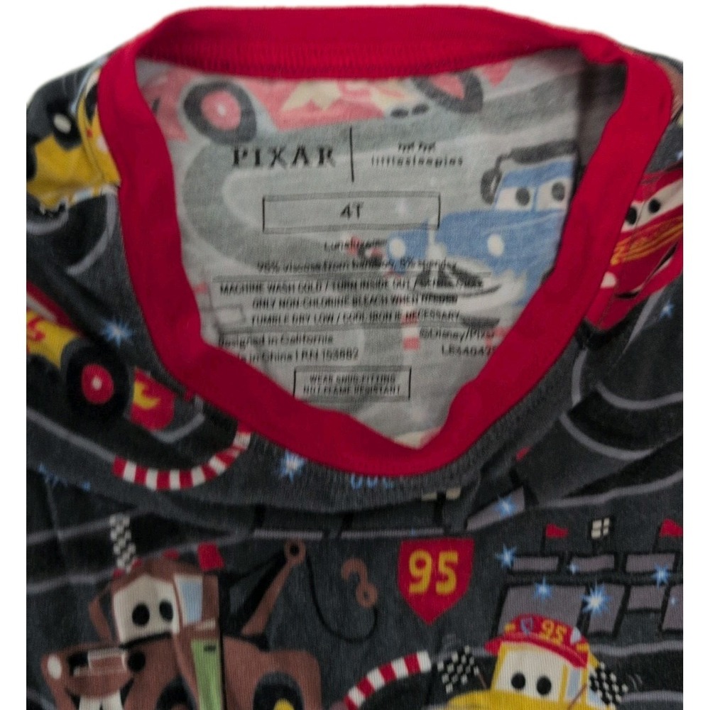 Little Sleepies Disney Pixar Cars Bamboo Pajama Set 4T Lightning McQueen - Picture 4 of 5